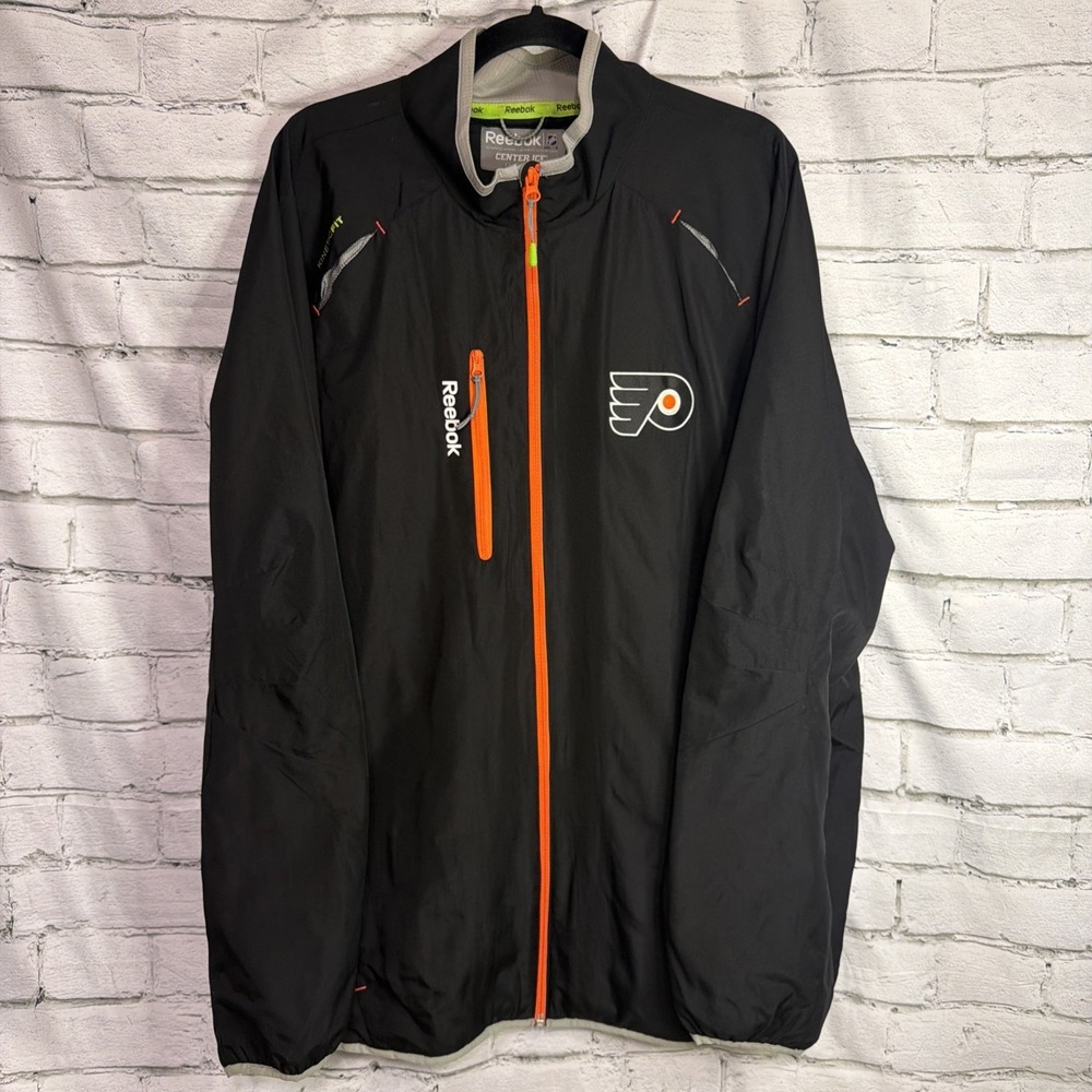 Philadelphia Flyers Reebok NHL Center Ice Jacket Windbreaker Kinetic Fit Men XXL